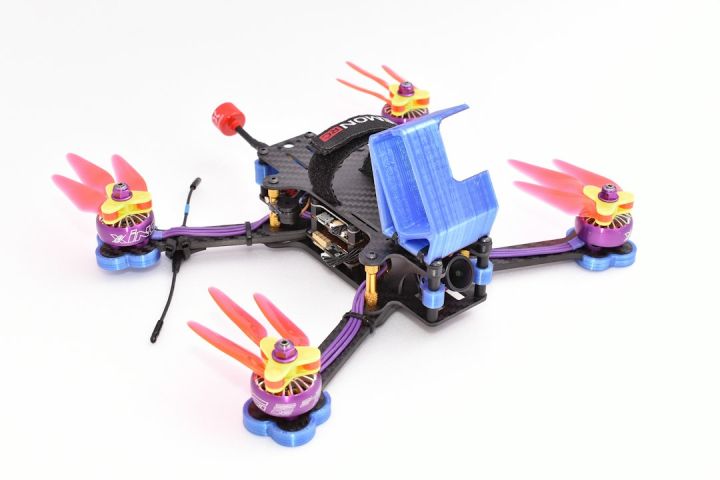 Fpv - blue red and black lego toy